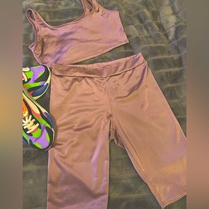 Satin Biker short set